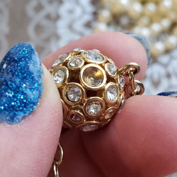 J.Crew Necklace, Gold Tone with Diamond Ball Detail - Picture 5 of 7